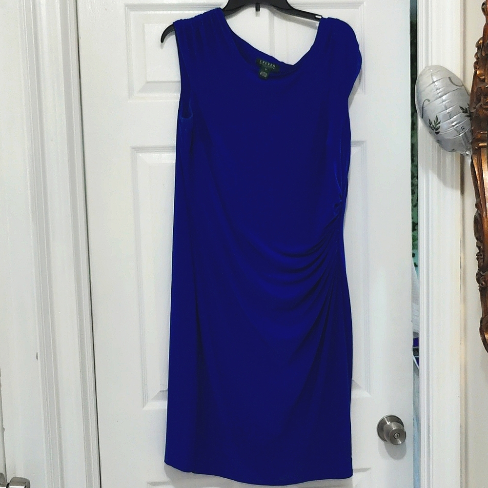 Lauren Ralph Lauren Royal blue ruched dress Sz 18